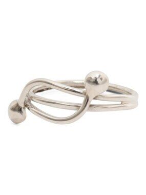 SEED & SAGE Made In Mexico Sterling Silver Bypass Bead Ring